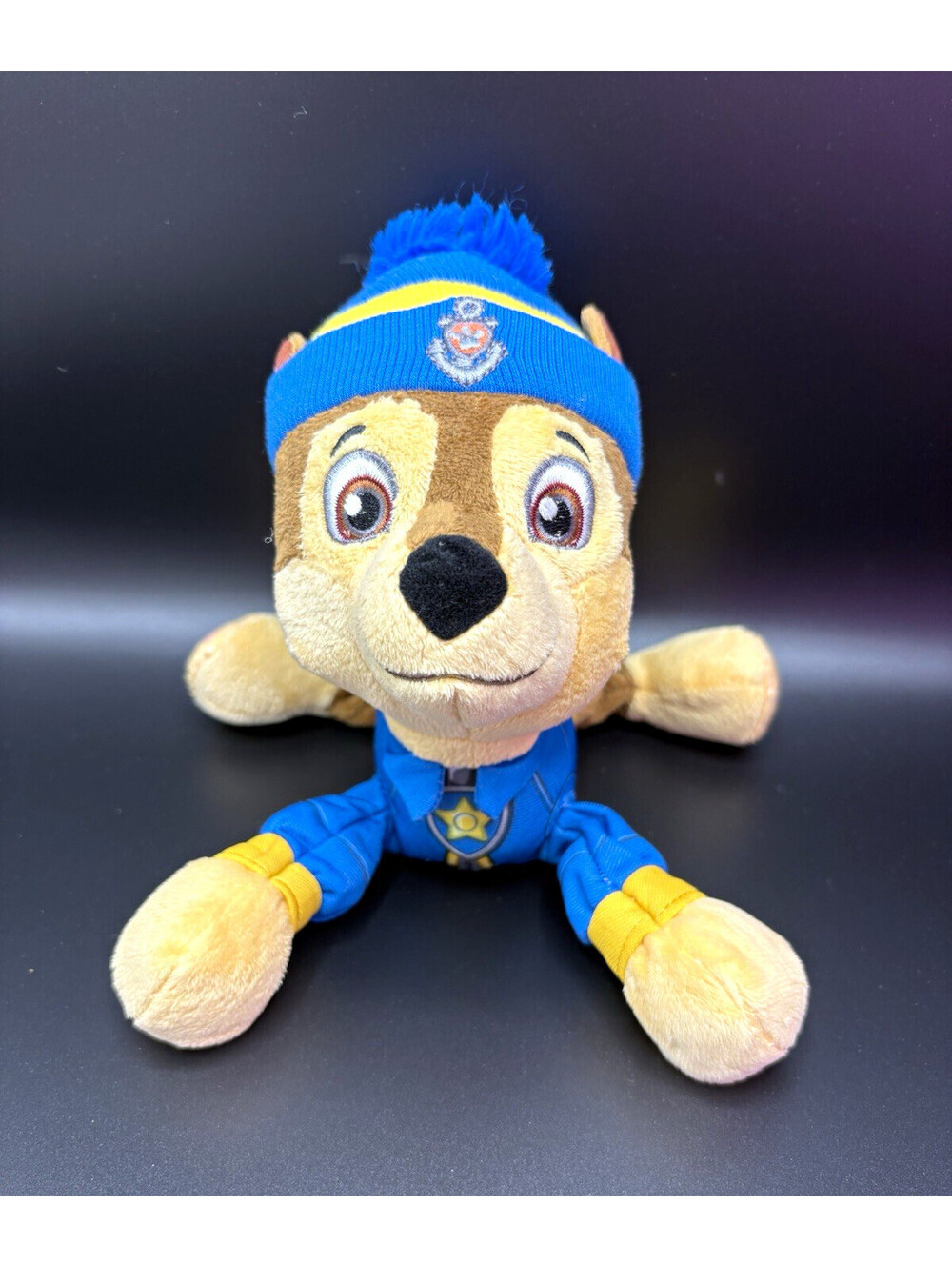Spin Master PAW Patrol Chase Plush Dog Blue Uniform Beanie Hat Washable 2016